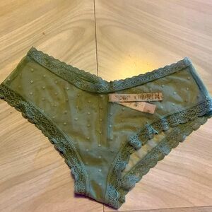Victoria’s Secret cheeky lace panty sea foam color